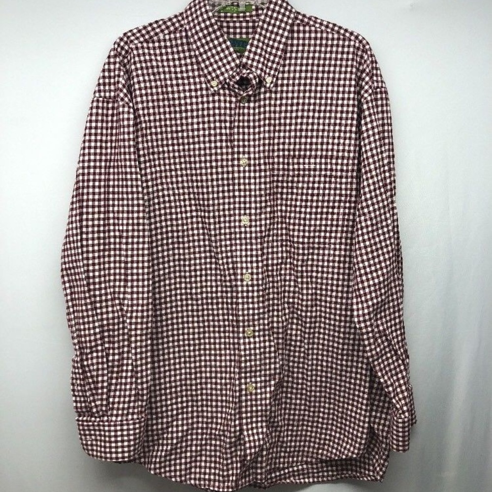 Men's Orvis Signature 100% Cotton Red Long Sleeve